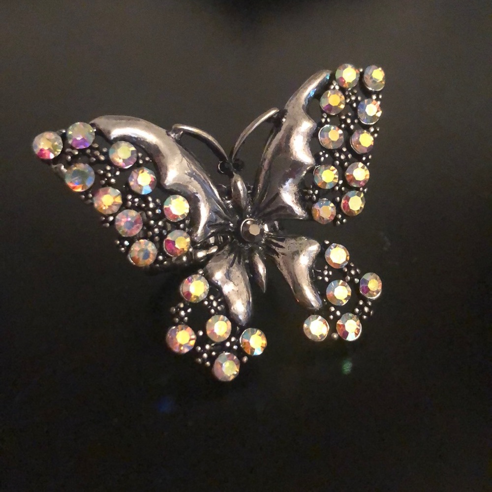 RHINESTONE BUTTERFLY RING! FITS ANY SIZE!!!